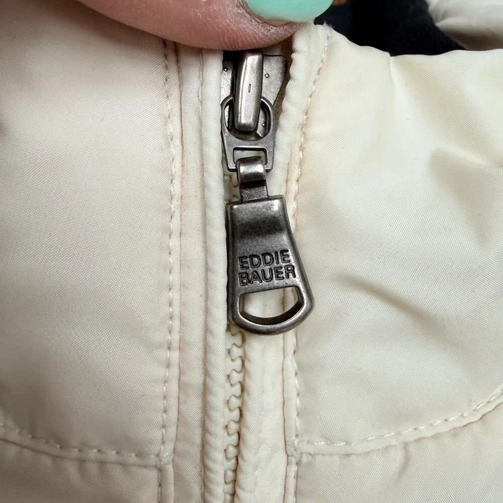 EDDIE BAUER Women's‎ Premium Quilted Goose Down Vest Cream | Size M - Picture 7 of 12